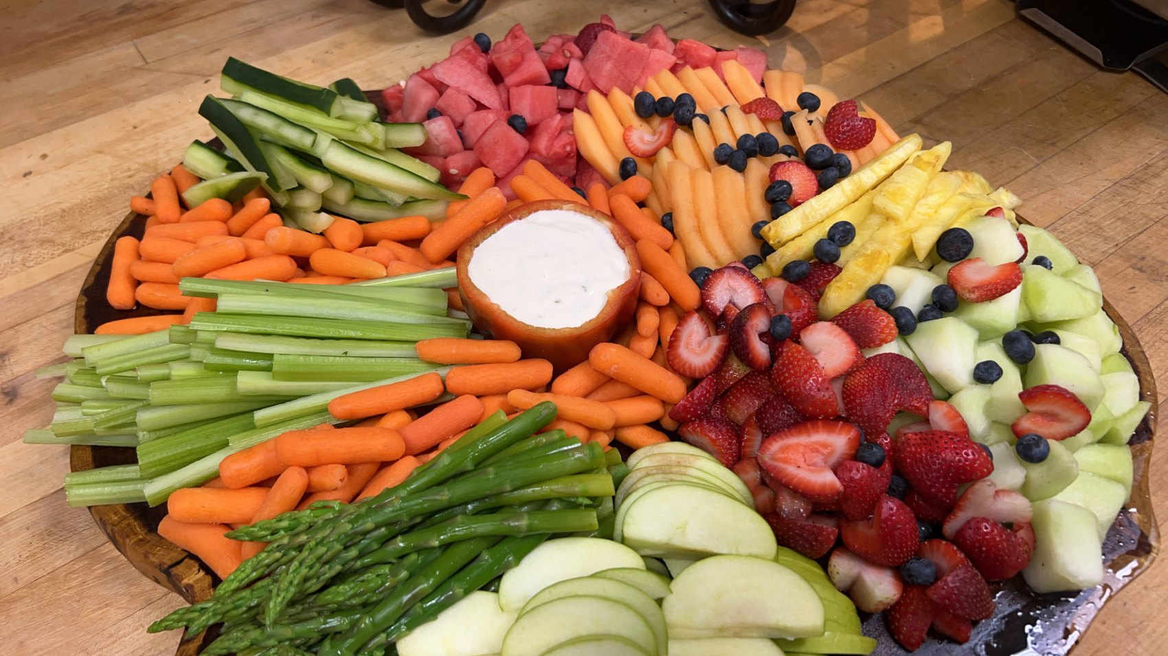Fresh fruit and vegetables prepared at Tubac Market