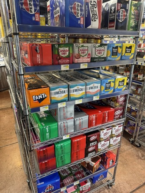 Soda and beverage selection at Tubac Market